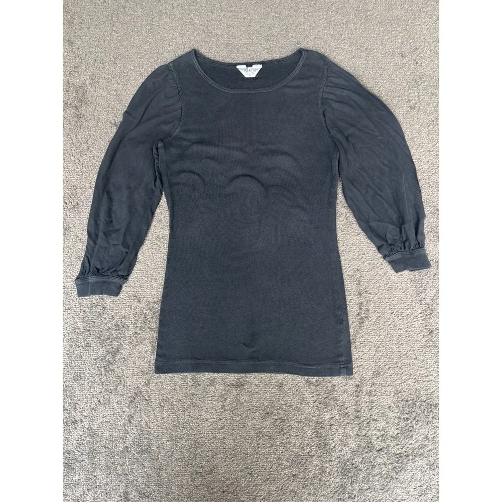 Hardtalk Sweater Women's Size Small Black Knit Crew Neck Long Sleeve Pullover